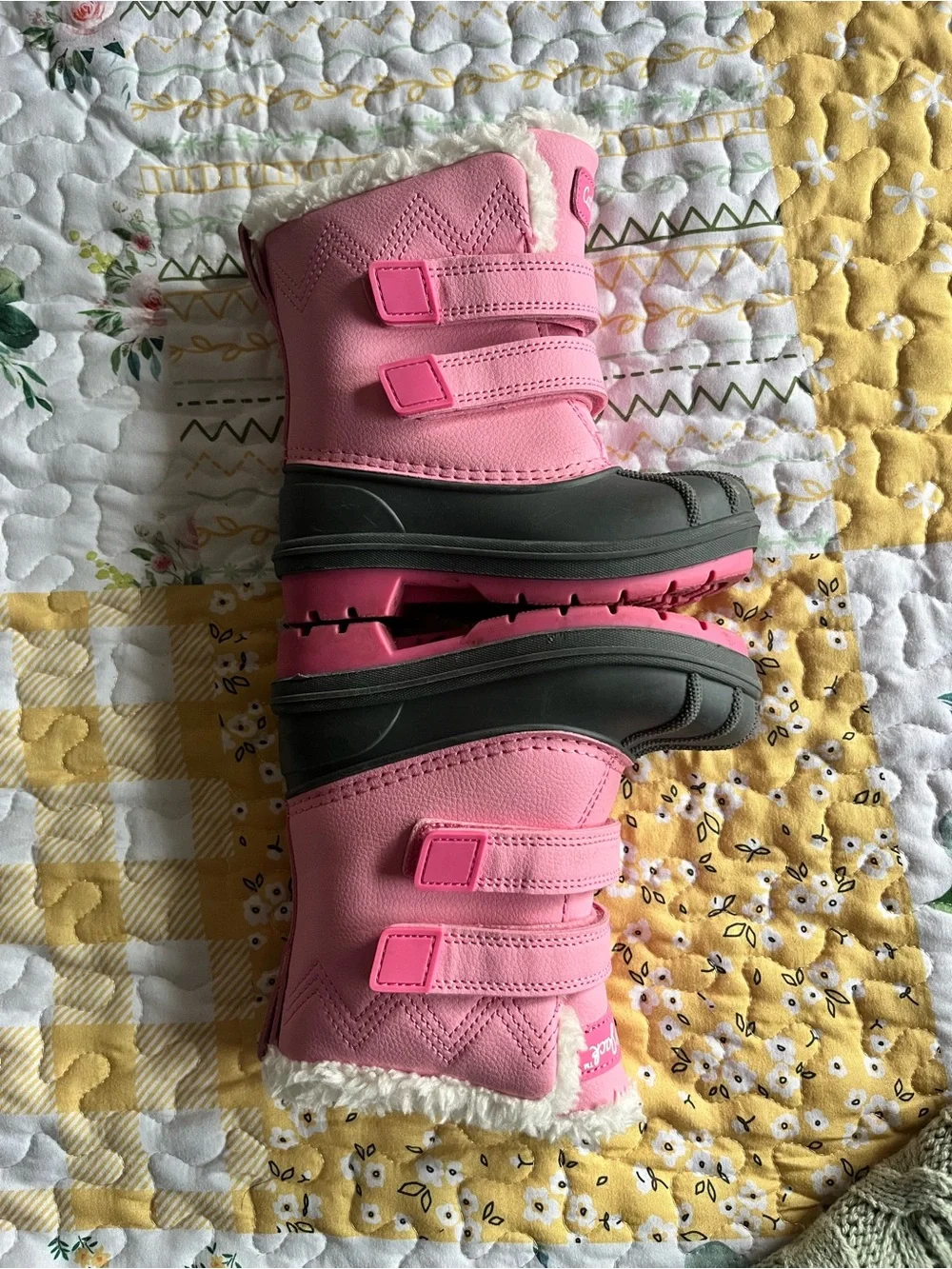 Cat & Jack Pink and Gray Toddler Snow Boots